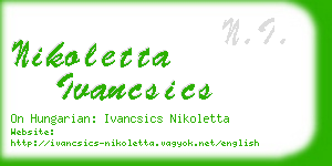 nikoletta ivancsics business card